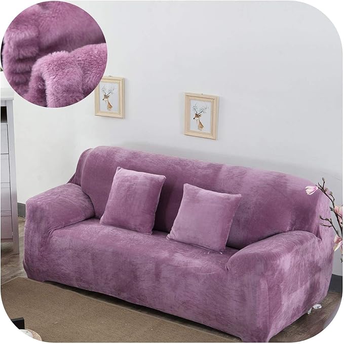 Sofa Cover Plush Sofa Cover, Solid Elastic Stretch Thick Sofa Cover
