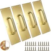 2 Pack 12 Inch Stainless Steel Door Handles - Black Push Pull Plates With Screws For Home & Office