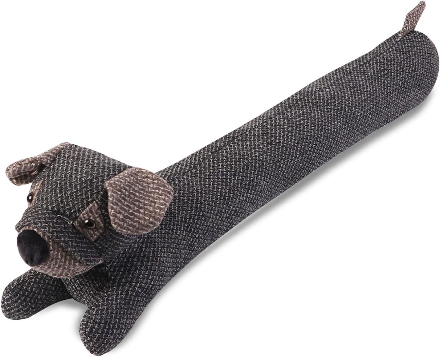 Draft Stoppers - SANFERGE Dog Under Door Draft Stopper Heavy Duty, 3LB 34 Inch Decorative Fabric Door Draft Blocker, Animal Weather Stripping Sound Proof Bottom Seal, Save Energy Stopper Guard, Grey and Black