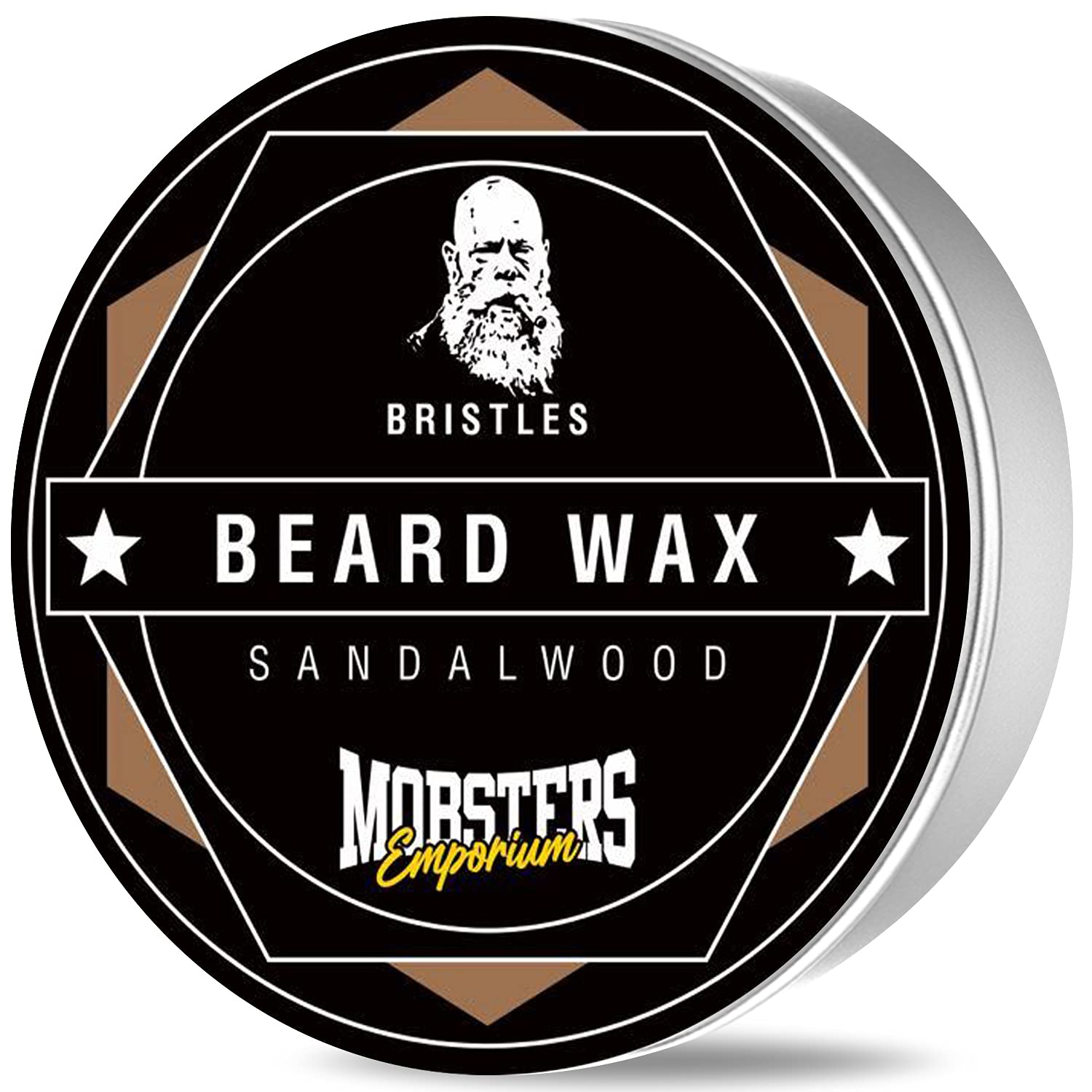 Mobsters Beard Wax for Moustache & Beard Softener Leave In Conditioner Jojoba Oil, Coconut Oil, Beeswax - Beard Wax Styles, Strengthens and Softens- Beard Moisturiser - Sandalwood