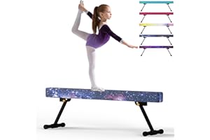 EL&IT·Wings 6ft/8ft Gymnastic Balance Beam, Adjustable High and Low Level Floor Beam - Highly Stable - Gym Practice Training Equipment for Kids Children Girls Home