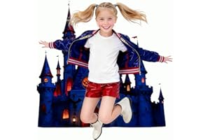 Ahfiwaso Halloween Costumes for Girls -Red Blue Q Joker Costumes with Jacket Shorts Tshirt for Kids Cosplay Costumes