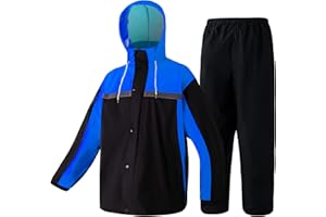 Heyjieyu Motorcycle Rain Suit Waterproof Work Rain Jacket Pants Reflective Raincoat for Men Outdoor All-Sport Farm Fishing