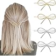 4Pcs Metal Hairpins with Chic Minimalist Bows - Simple and Stylish Hair Accessories Gift for Women and Girls