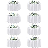 sancua 90 Inch Round Tablecloth White, 8 Pack - Circle Polyester Fabric Table Cloth for Wedding Party Reception Banquet Birthday, Washable Formal Table Cover (Fit 30-72 Inch Tables)