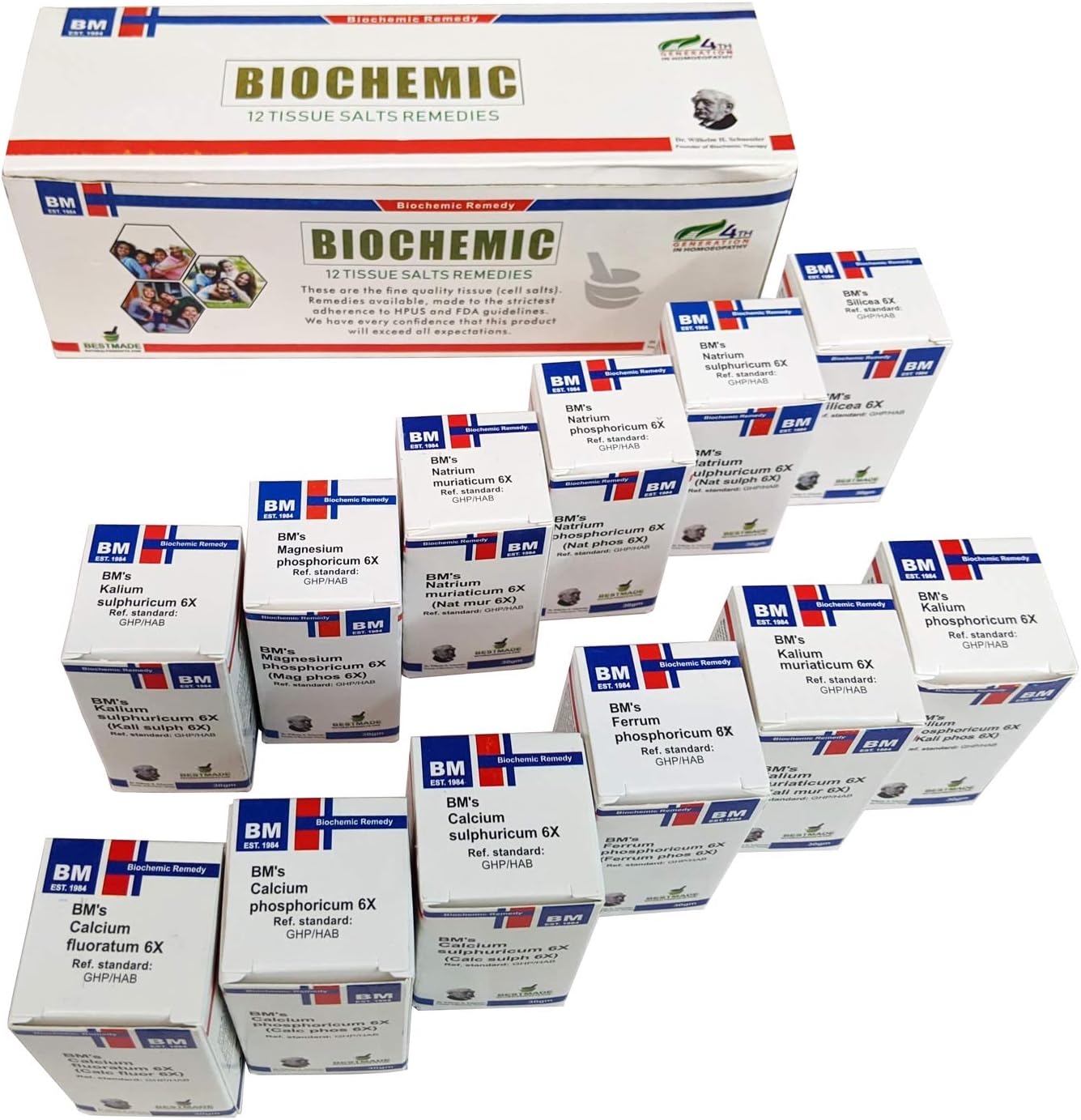 Economy Pack Tissue Cell Salt Kit All 12 Schussler Cell Salts with Easy to Use Remedy Chart, Boost Your Immune System, Stimulate Natural Healing, Provide Cellular Nutrition Vital to Cellular Function: Health & Personal Care