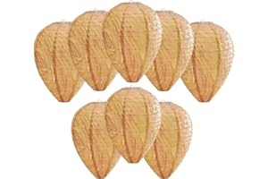 ZeeDix 8 Pack Hanging Paper Fake Wasp Nest Decoy- Fake Hornets Wasp Nest Wasp Nest for Outdoor, Home and Garden(8.66"×11",Warm Color)