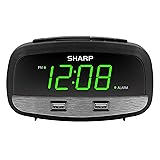 Sharp Digital Clock with Alarm and Dual USB