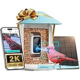 NETVUE by Birdfy Smart Bird Feeder with Camera Solar Power, Smart AI Birdwatching Camera, Auto Capture & Notify, Clear Day & Color Night Video & Pictures, Ideal Gift for Lover