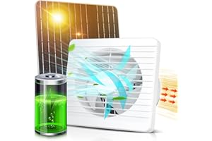 DRCHOP 20W Rechargeable Solar Powered Fan, 8inch Solar Fan for Chicken Coop, 6600mAh Battery, IPX7 Waterproof Greenhouse Fan, Solar Exhaust Fan for Outside, Attic, Dog House, Shed, Chicken Coop Accessories