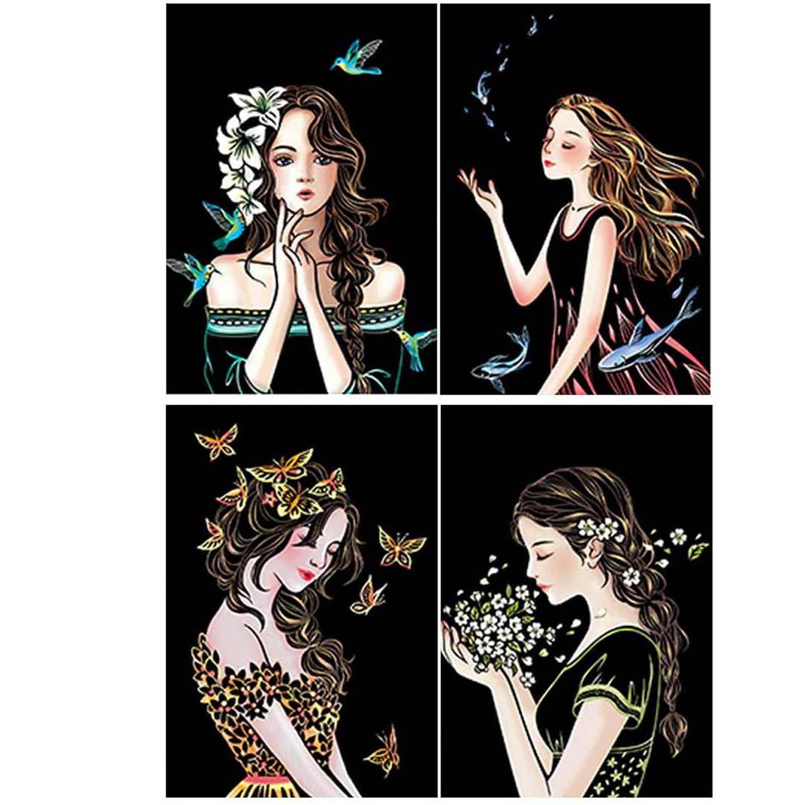 jiuhao Scratch Art for Adults Kids,Engraving Art Etch Art Scraper Foil Art Paper Holographic Painting Pictures for Adults Kids,Creative Gift Set for Children,Friends,Family(Taj Mahal) — image 1