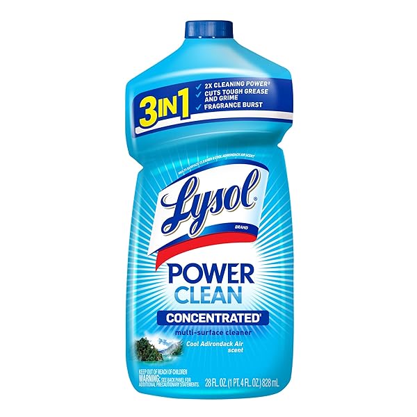 LYSOL POWER CLEAN MULTI-SURFACE CLEANER, 2X CONCENTRATED POUR, COOL ADIRONDACK SCENT, 28 FL OZ