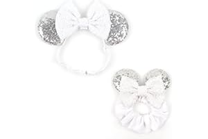 bianbaistar Newborn Bows for Girls Toddler Hair Bows Elastic Adjustable Headband Mouse Ears Scrunchies Essencial Accessories for Trip Headwear for Women (Angelbow)