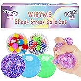 5PACK Stress Balls,Squishy Balls Fidget for Adults Stress Relief, Netos Squishies Ball Sticky Balls, Squeeze Balls Durable Co