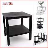 DIVCHI 2 Tier Side End Table Nightstand Black 38x45 cm 2 Tier Sofa Table view 6