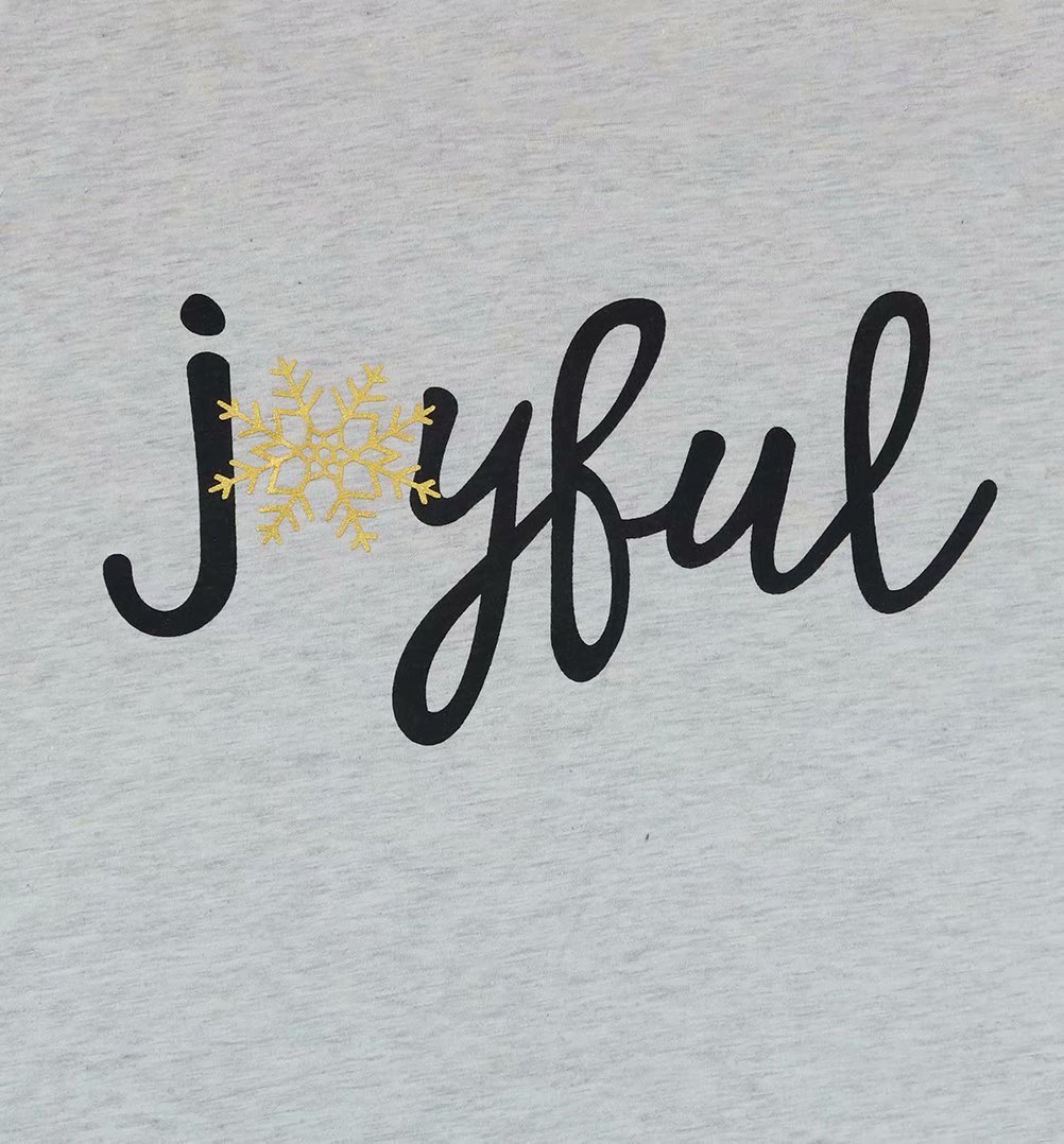 LUKYCILD Women Christmas Joyful Snowflake T-Shirt Top Stripe Sleeve Baseball Shirt - Image 3