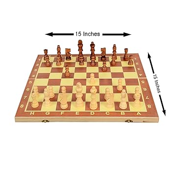 Ohotnik Chess 15 Inches Handcrafted Wooden Chess Set with 32 Pieces Board Game