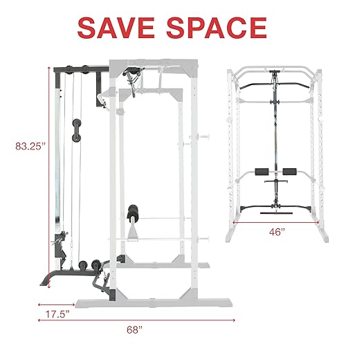Fitness Reality Power Cage Squat Rack with Optional LAT Pulldown