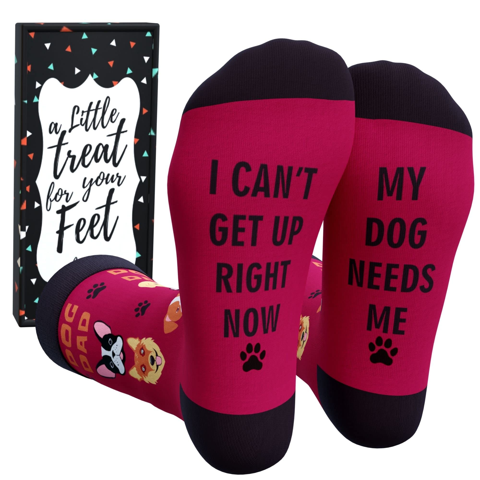 Cavertin Men's Socks with Gift Box Cat Dad Dog Dad Fishing gift for him (Dog Dad)