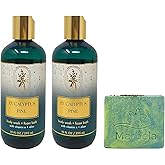 Bath & Body Works Aromatherapy Eucalyptus & Pine 2 Body Washes with a Fresh Forest Bar Soap - Full Size