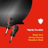 Amtech Stubby Screwdriver Set CRV Tips Magnetic PZ2 6mm Slotted Soft Grip DIY view 3