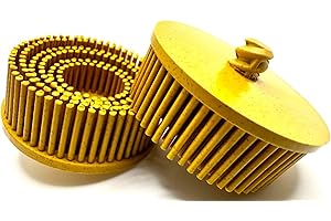 Pro-Graad 10 Pack 2" 80 Grit Yellow R-Type Bristle Disc | Ceramic-Aluminum Oxide Abrasive Bristle Disc with Quick Change Roll Lock | Compatible with Roloc Holders | Pack of 10 | Yellow