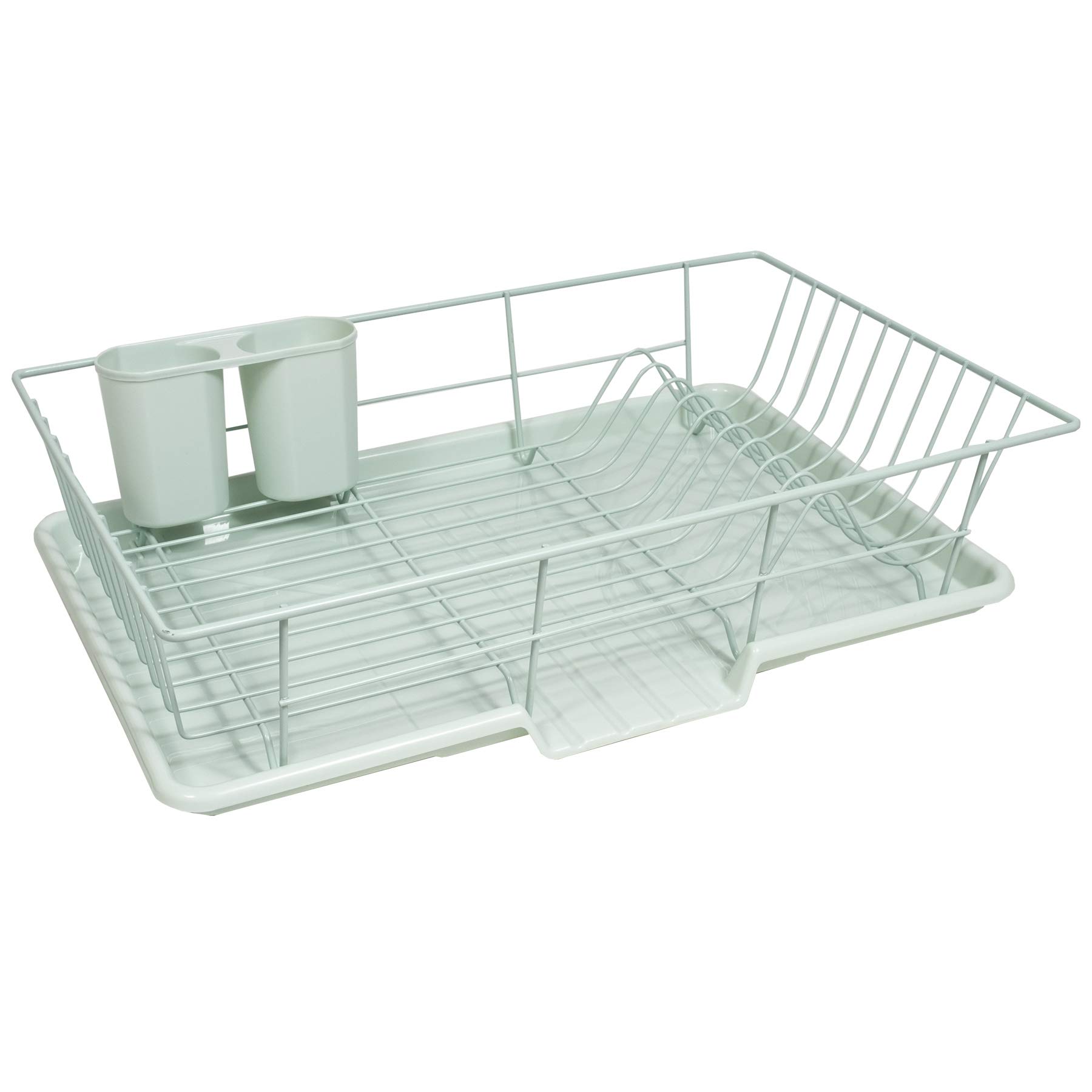 Photo 1 of Sweet Home Collection 3 Piece Dish Drainer Rack Set with Drying Board and Utensil Holder, 12" x 19" x 5", Mint (Pack of 12)