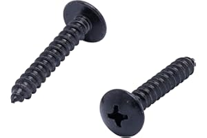 Bolt Dropper No. 8 X 1 Stainless Truss Head Phillips Wood Screw, (25 Pack), Black Xylan Coated 18-8 (304) Stainless Steel Corrosion Resistant Screws, by Bolt Dropper