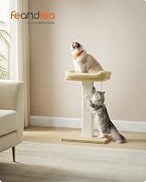 Feandrea Cat Scratching Post Tree with 40x30cm Plush Perch, 71cm Tall Beige view 2