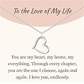 GAVU 925 Sterling Silver Heart Necklace for Women, Dainty Silver Pendant Necklace for Women