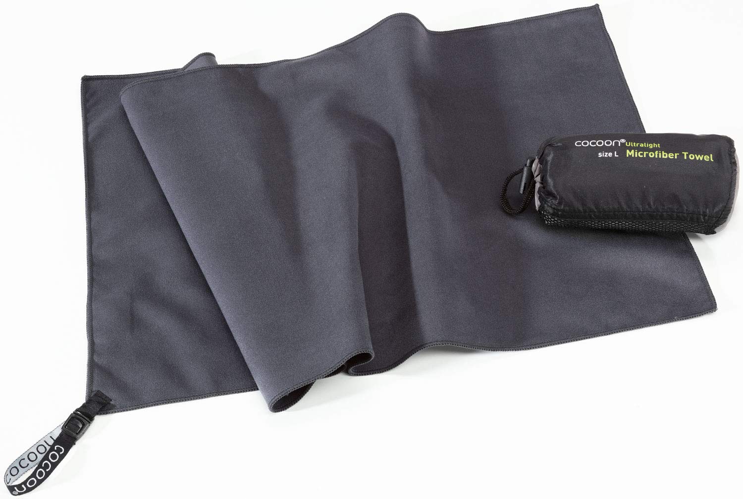 Cocoon ultralight - lightweight microfibre hand towel, manatee grey, L
