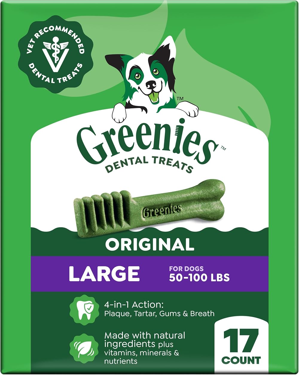 Greenies Original Large Natural Dental Dog Treats 27 oz 17-count Pack