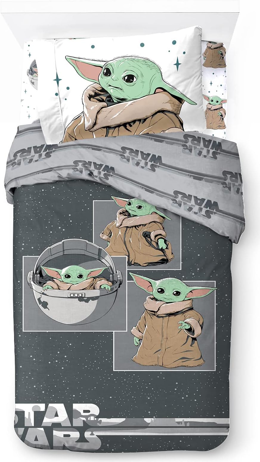 Jay Franco Star Wars The Mandalorian Curious Child Bedding Set 3pc Single
