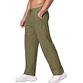 Deyeek Men's Fleece Lined Sweatpants Open Bottom Straight Leg Sweat Pants for Mens Loose Fit Joggers Sweatpants with Pockets
