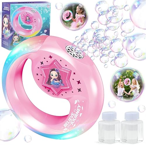 Britik Bubble Machine Toys for Kids 3-8 Year Olds: Bracelet Bubble Machine for Kids Bubble Blower Gifts for 3 4 5 6 7 8 Year Old Girls Birthday Presents Garden Outdoor Wedding Party Bubble Game Toy