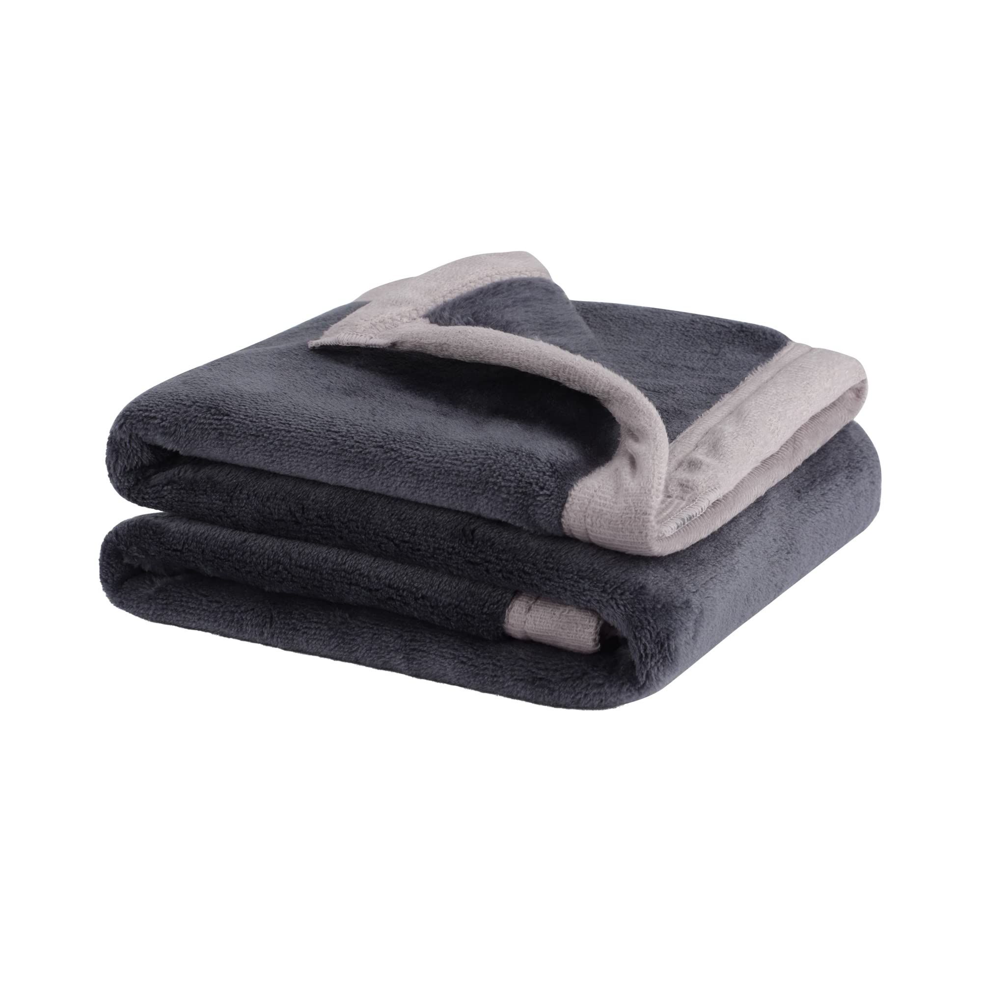 PiccoCasa Dog Blanket Washable, Fleece Puppy Blankets Soft and Warm for Pets Flannel Bed Cover Slate Grey 75cm x 100cm