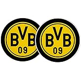 Desert Cactus Borussia Dortmund FC Car Accessories BVB German Germany Die Schwarzgelben Soccer Absorbent Sandstone Cup Coasters Licensed Product Set of 2 (Design B)