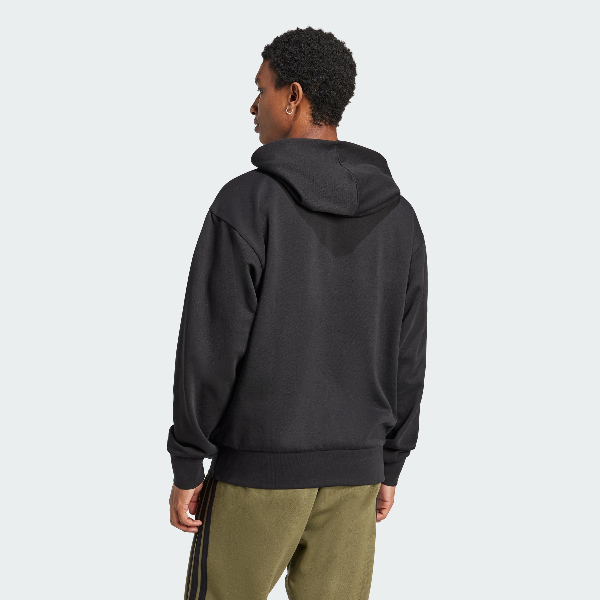adidas Herren Essentials FEELCOZY Fleece Hoodie, Black/White, L 5