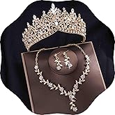 Kamirola Tiaras and Crowns for Women,3-pack Tiaras Earrings Necklace, Crystal Bridal Jewelry Set, Costume Party Halloween Prom Pageant Jewelry for Women(TR46)