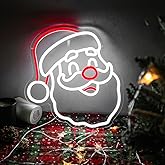 Santa Claus Neon Sign Christmas Decorations Dimmable LED Signs for New Year Wall Decor Neon Christmas Lights for Party Home Office Children Bedroom Xmas Gift for Kids