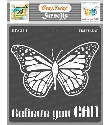 Butterfly Two Layer Stencils - 11x8.5" Reusable For Wall Art & Crafts