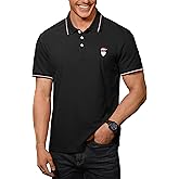 Arvilhill Men's Christmas Embroidered Polo Shirt Pique Short Sleeve Short Sleeve Business Casual Wear (S-3XL)