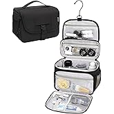 Relavel Toiletry Bag for Men, Hanging Toiletries Bag for Women Water Resistant Dopp Kit Shaving Bag, Travel Essentials Large Capacity Organizer Case for Toiletries Accessories, Black