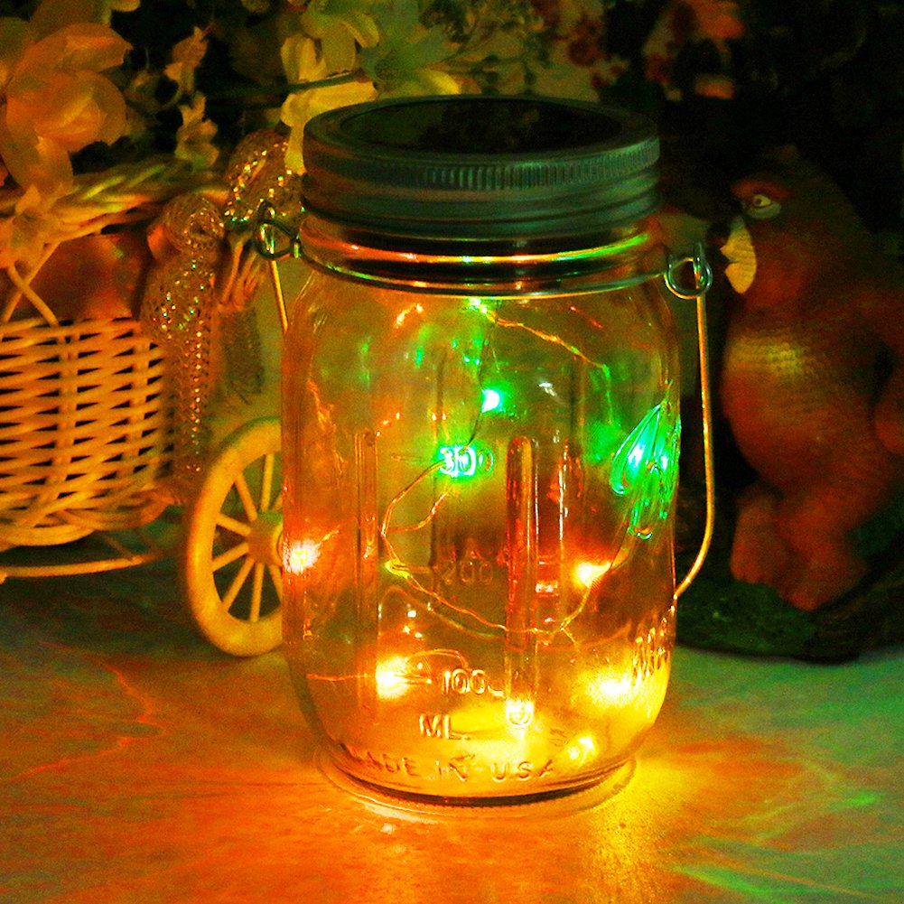 Mason Jar Licht Solar LED Glas Hängeleuchte Outdoor String Laterne Dekoration für Zuhause Party Garten Hochzeit