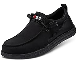 LARNMERN Steel Toe Loafers Women Slip On Canvas