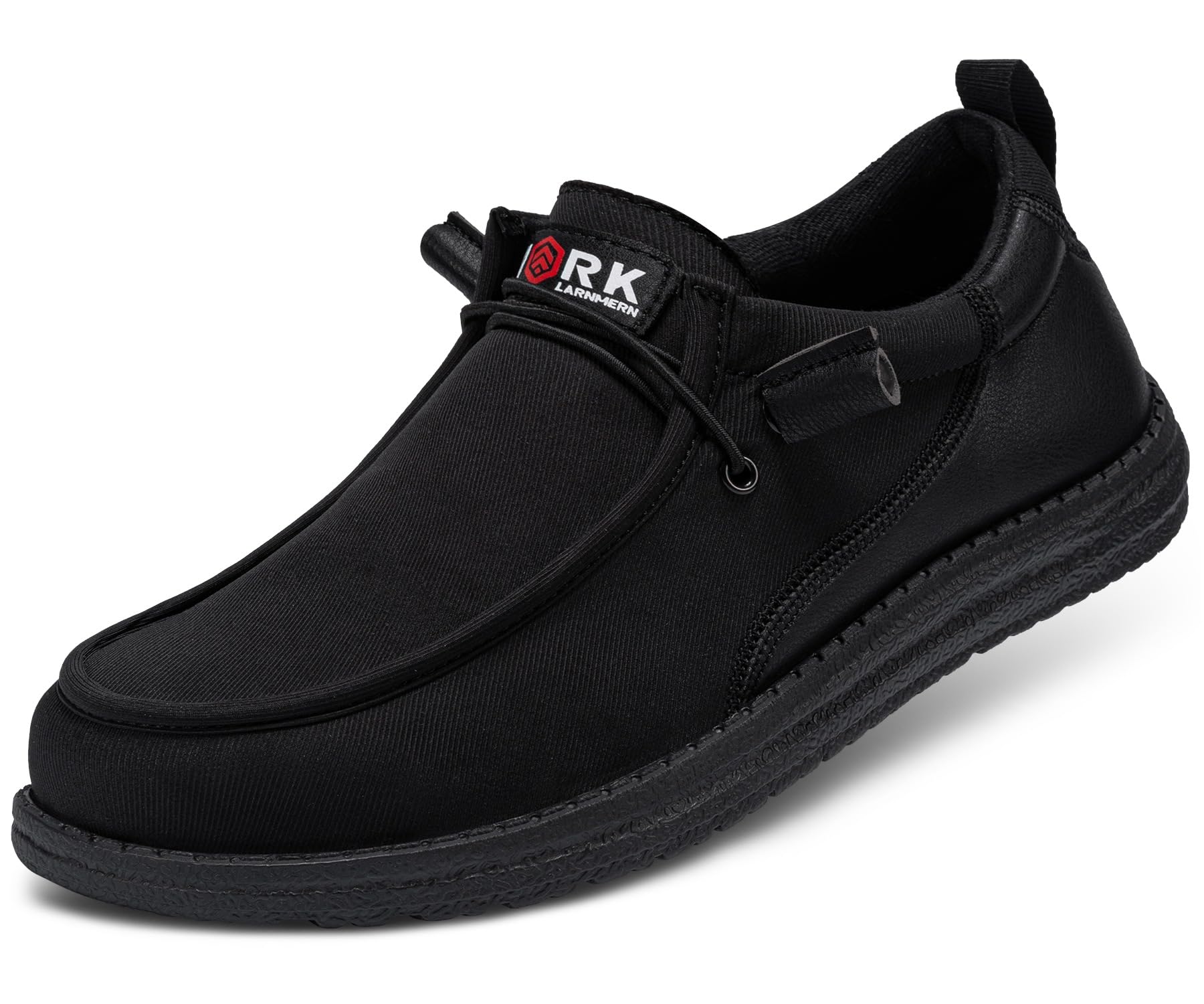 LARNMERN Steel Toe Loafers Women Slip On Canvas