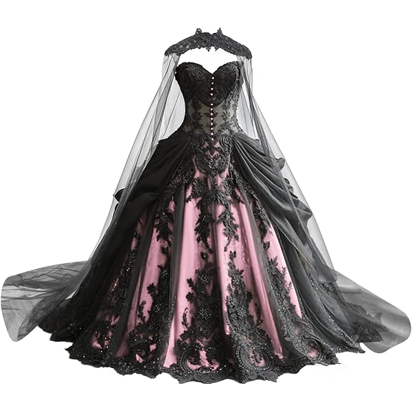 Ftupza Victorian Gothic Wedding Dresses with Cape Aqua Vintage Layered  Tulle Wedding Gown Lace Appliques Sweetheart Prom Dress 0 at Amazon Women's  Clothing store