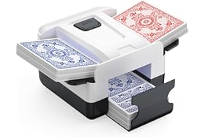 Demolike Automatic Card Shuffler, Electric Shuffling Machine for 1-2 Decks, Low Noise, Rechargeable & Portable Shuffler Machine for Poker, UNO, Blackjack