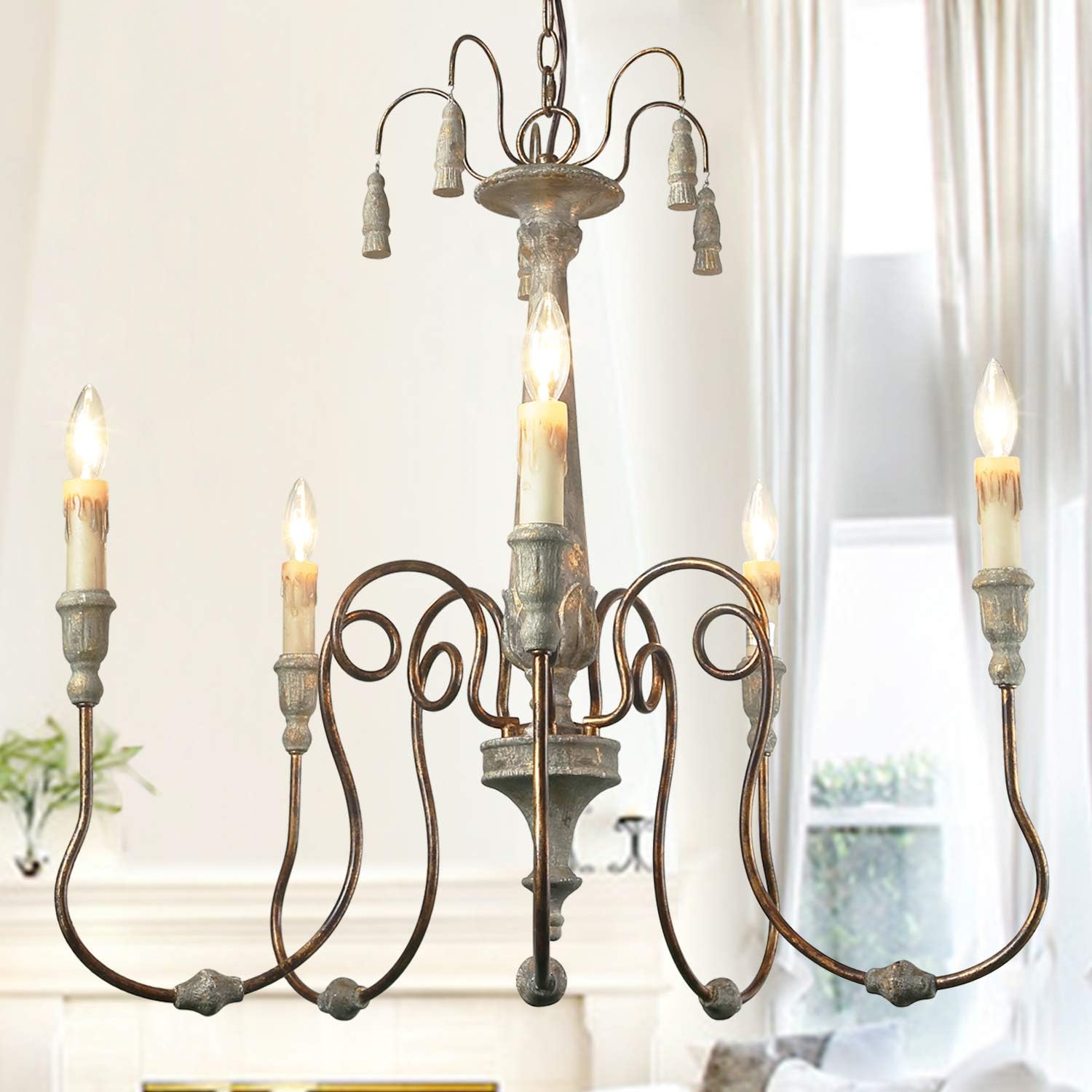 Laluz A03299 French Country Chandeliers For Living And Dining