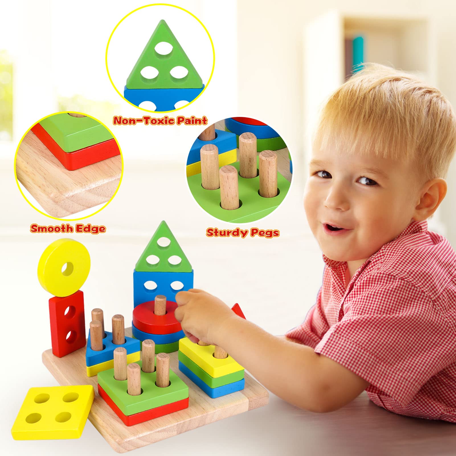 Mua Lewo Wooden Educational Toddler Toys for 3 4 5 Year Old Boys Girls ...